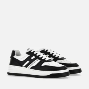 Hogan Sneakers Basket Bianco Nero in Pelle
