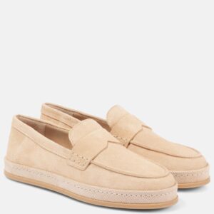 Hogan Mocassino Beige in Pelle Scamosciata
