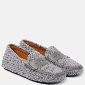 Tod’s Gommino-Loafer aus Bouclé in Grau