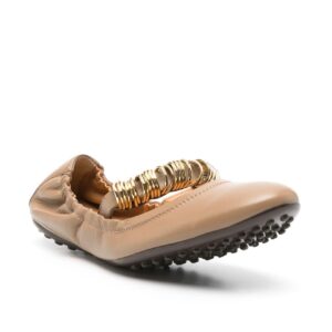 Tod’s Ballerinas mit Ringen in Taupe