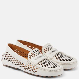Tod’s Gommino-Loafer mit Perforierungen in Weiß
