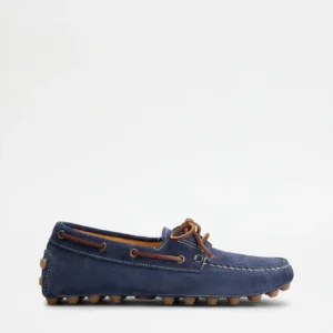 Tod’s Mocassino Barca Uomo in Pelle Scamosciata Blu