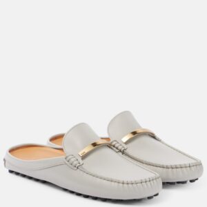 Tod’s Gommino Leather Sabot in Grey