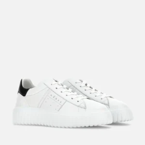 Hogan Sneakers H-Stripes Pelle Bianco Nero