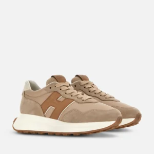 Hogan Sneakers H641 Pelle  e Camoscio Beige