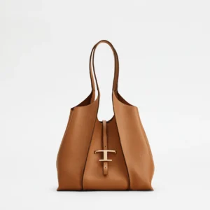 Tod's Borsa Shopping T Timeless in Pelle Piccola Marrone