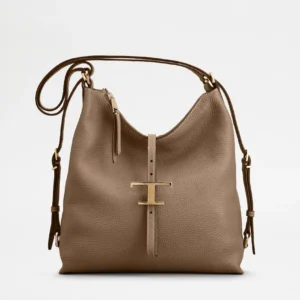 Tod's Borsa a Spalla T Timeless in Pelle Piccola Tortora