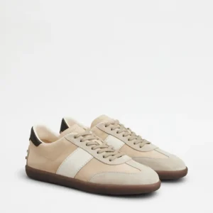 Tod's Tabs Sneakers in Pelle Scamosciata e Nabuk Beige