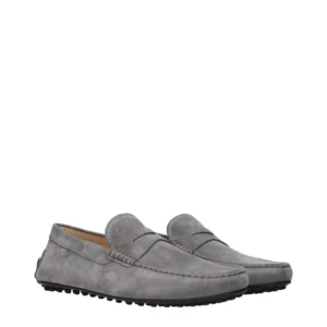 Tod's Mocassino City Gommino in Pelle Scamosciata Grigio