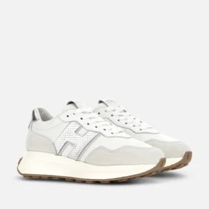 Hogan Sneakers Hogan H641 Pelle Bianco Argento