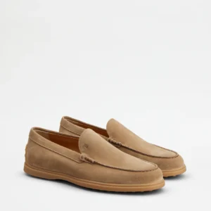 Tod's Mocassino Pantofola in Pelle Scamosciata Beige