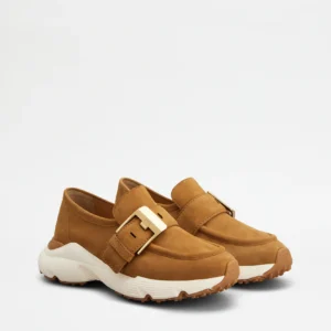 Tod's Sabot Sportivo in Pelle Scamosciata Marrone