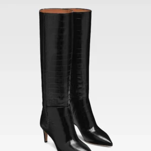 Paris Texas Stivale Stiletto 60 in Pelle Stampa Coccodrillo Nero
