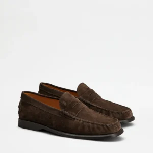 Tod's Mocassino in Pelle Scamosciata Marrone