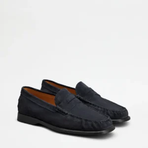 Tod's Mocassino in Pelle Scamosciata Blu