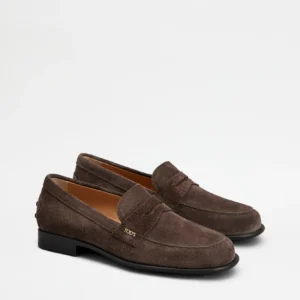 Tod's Mocassino in Pelle Scamosciata Marrone