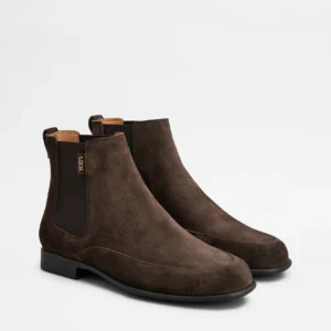 Tod's Stivaletto Chelsea in Pelle Scamosciata Marrone